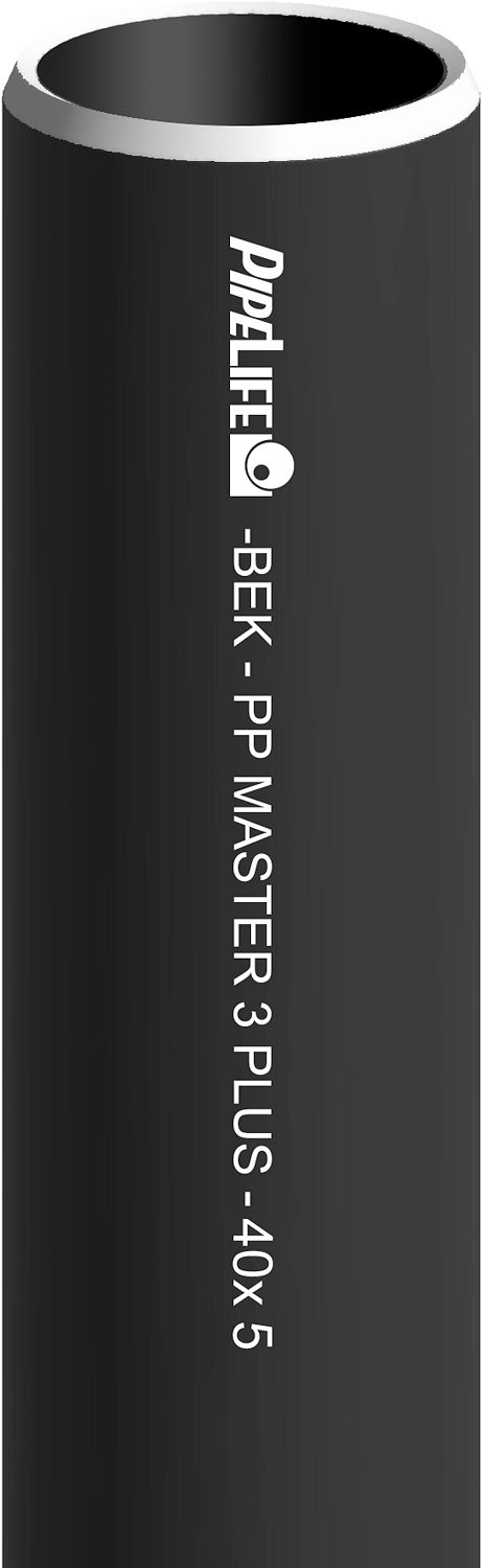 BUIS ZWART PP  40MM LENGTE 5M