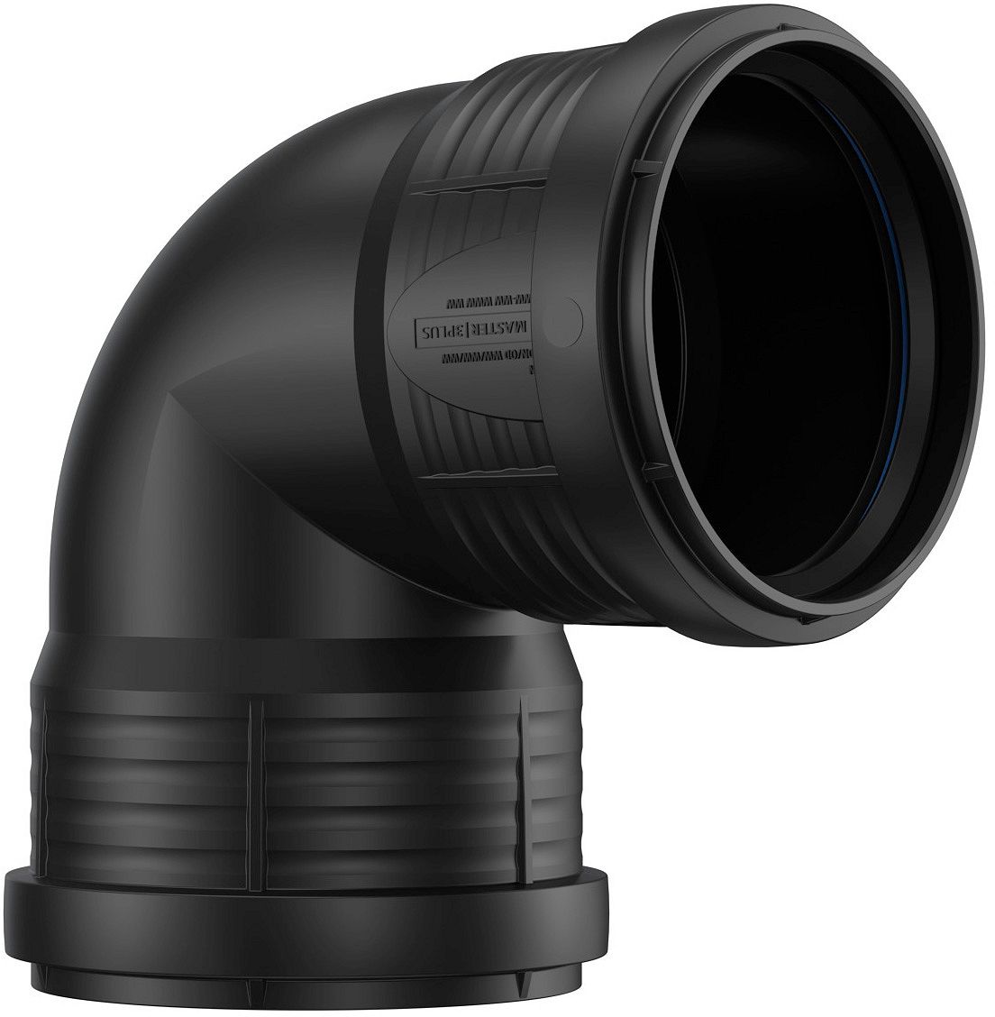 ELLEBOOG PP 90°.FF  90MM ZWART