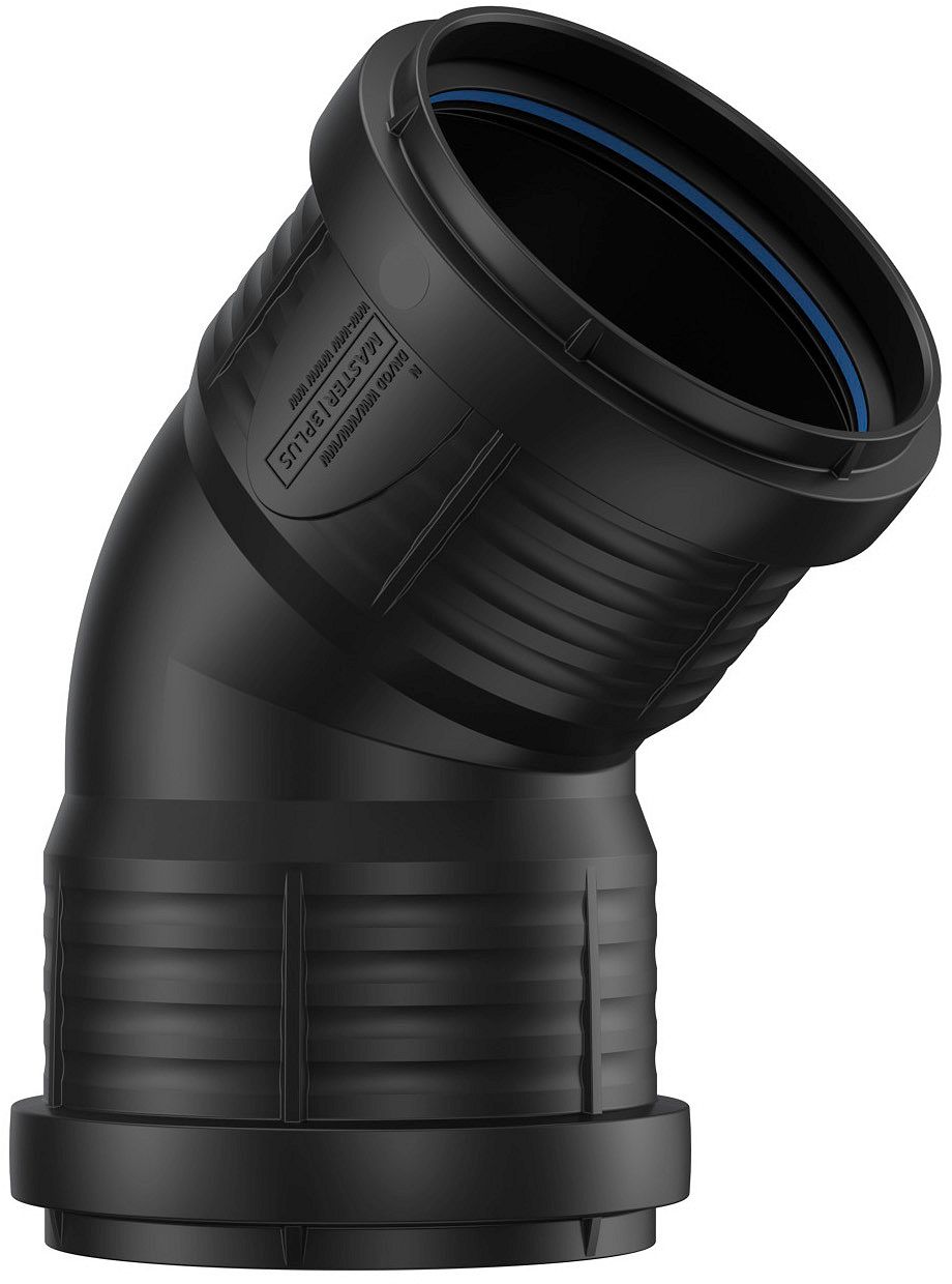 ELLEBOOG PP 45°.FF  75MM ZWART