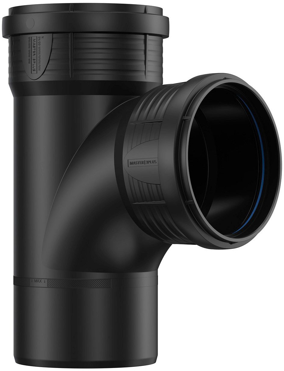 T PP 90°MFF 110-110MM ZWART