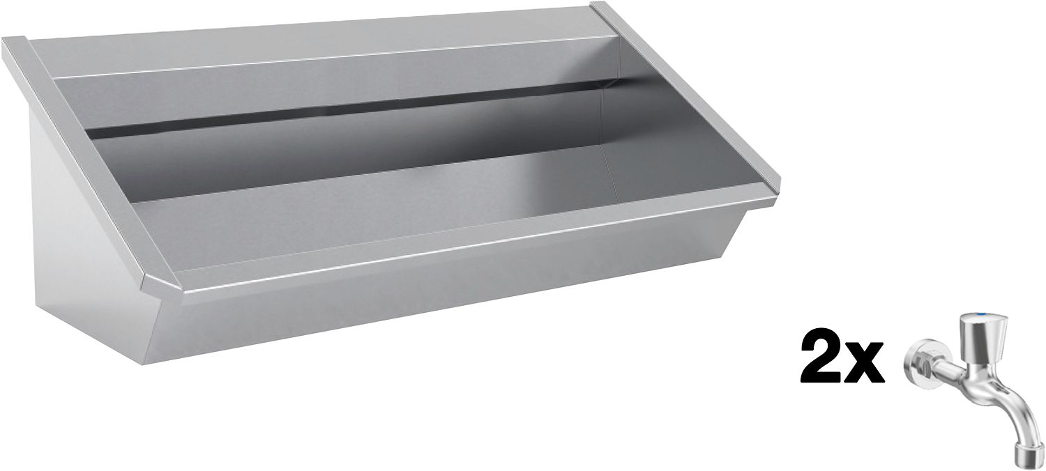 MUURWASG.SANIL.INTERS.120CM RVS 2 KW.KR.