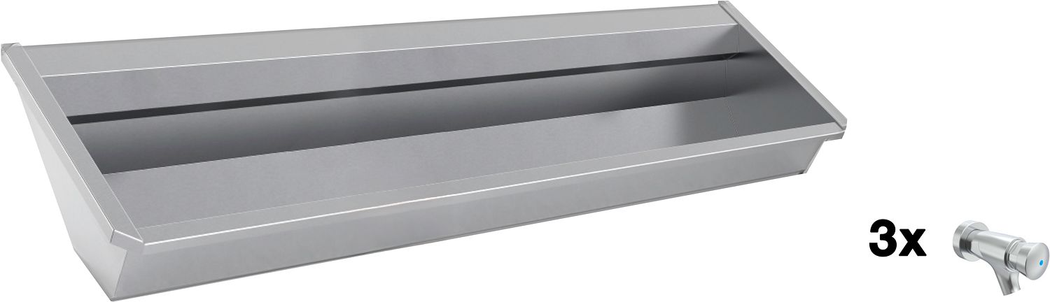 MUURWASG.SANILAV 180CM RVS 3 ZELFSL.KR.