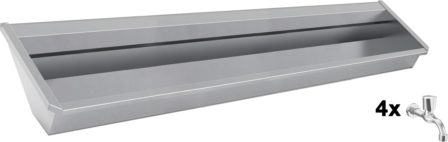 MUURWASG.SANIL.INTERS.240CM RVS 4 KW.KR.