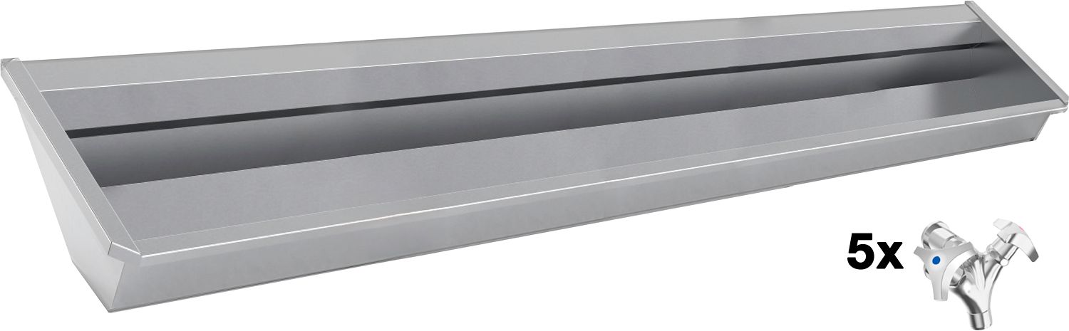 MUURWASG.SANILAV 300CM RVS 5 2GRP.MNG.KR