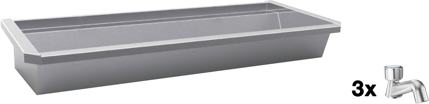MUURWASG.SANIL.180CM RVS 3 STAAND KW.KR.