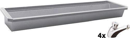 MUURWASG.SANIL.240CM RVS 4 STA.ZELFSL.KR