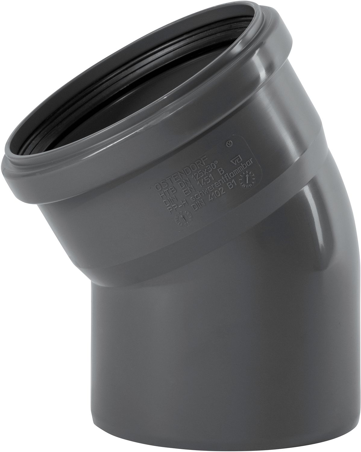 ELLEBOOG 30° MF 125MM PP HT-SAFE OST.
