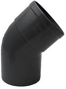 ELLEBOOG RWA ROND 45° PVC DONKERGRIJS