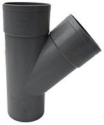 T RWA ROND 45° PVC DONKERGRIJS