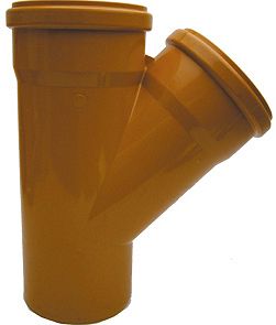 PVC T RIOOL 110MM 45° ROOD/BRUIN