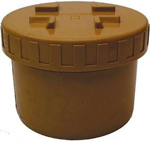 PVC STOP+SCHROEFDEKSEL RIOOL 125MM RO/BR