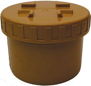 PVC STOP+SCHROEFDEKSEL RIOOL 125MM RO/BR