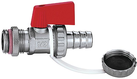 KOGEL VUL-EN AFLAATKRAAN 1/2&quot;+STOP+KETT.