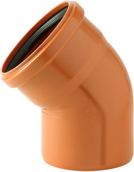 PVC ELLEBOOG RIOOL 110MM 45° ROOD/BRUIN