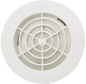 GRILLE RONDE NICOLL P.TUBE PVC 125MM BL.