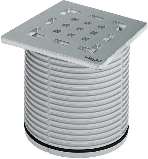 OPZETSTUK + ROOSTER 10X10 CM INOX VIEGA