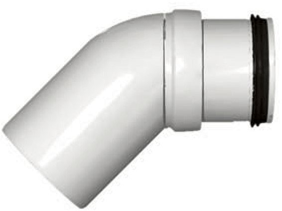 ELLEBOOG PP 45° MF  40MM WIT