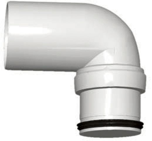 ELLEBOOG PP 90° MF 40MM WIT