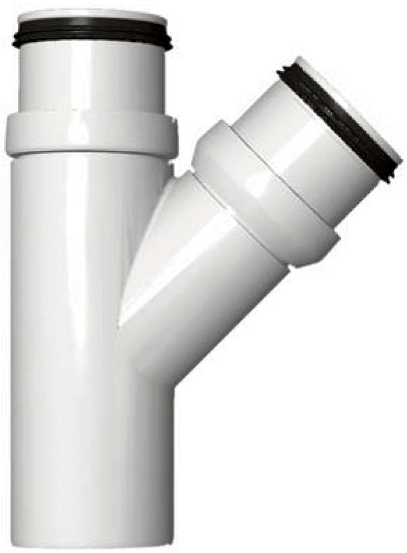 T PP 45° MMF 40X40MM WIT