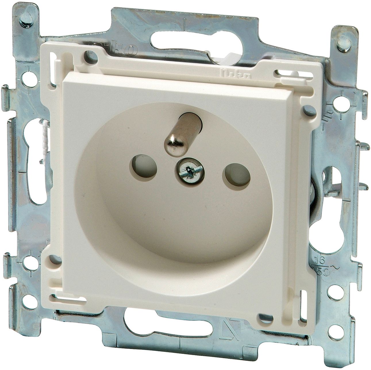 OP-EN INBOUW STOPCONTACT+A 21mm WIT NIKO