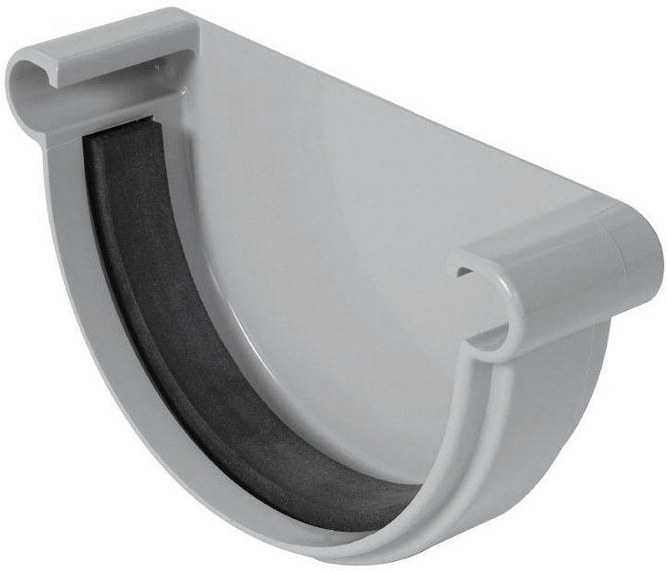 PVC EINDSTUK GOOT+DICHT.125MM LI.GRIJS