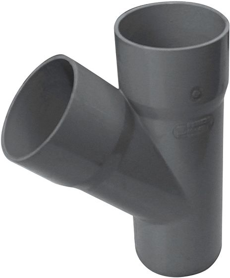PVC T LICHTGRIJS ROND 45° 80MM
