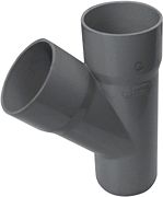 T ROND 45° PVC LICHTGRIJS