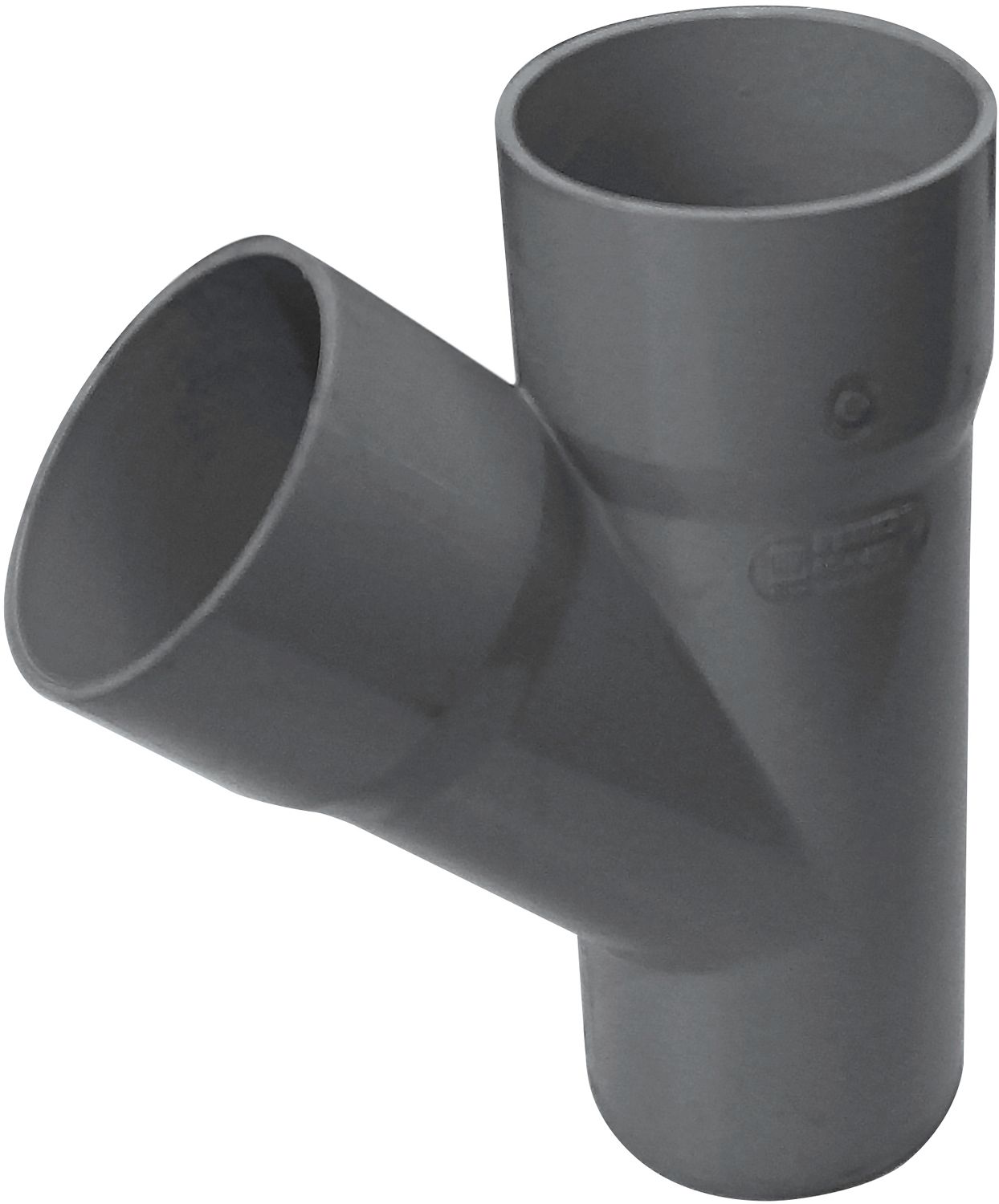 PVC T LICHTGRIJS ROND 45° 80MM