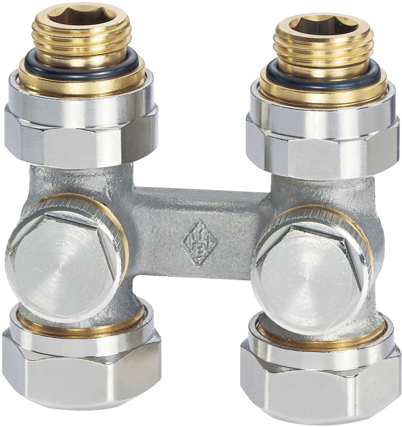 H-BLOK 2-PIJP VEKOTEC HEIMEIER 1/2&quot;RECHT