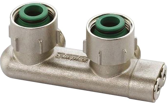 OMGEK.H-BLOK 2-PIJPS SIMPLEX HAAKS 3/4"