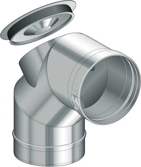 COUD.SMPL PAR.INOX 90°+TRAP.COND.POU.150