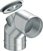 INOX ENKELW BOCHT 90°+LUIK COND.POUJOULA