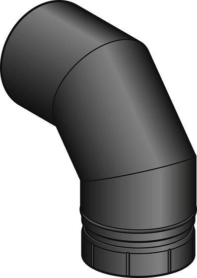 COUDE POELE PELLET 90° POUJ. 80MM NOIR