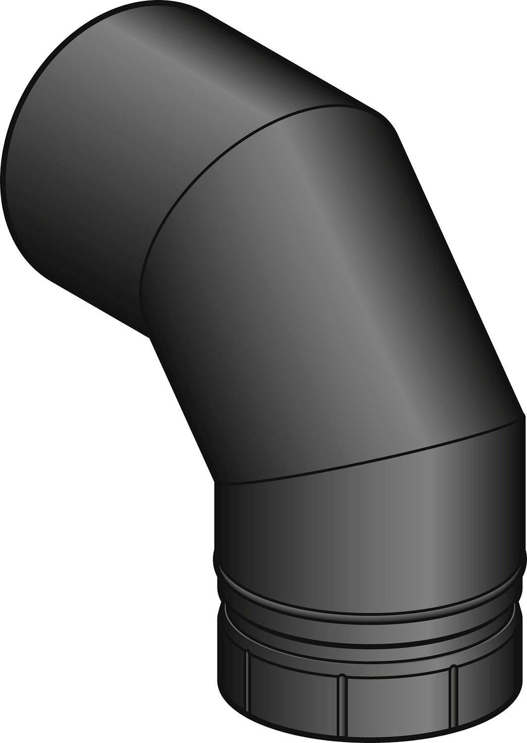 COUDE POELE PELLET 90° POUJ. 80MM NOIR