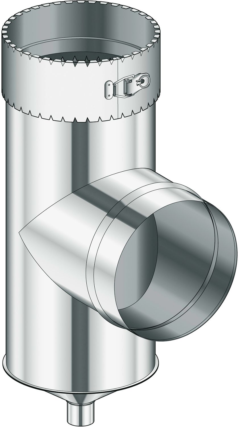 INOX T+BEUGEL 90° COPROFLEX POUJ. 80MM