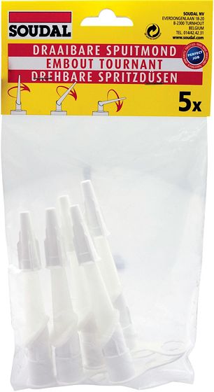 DRAAIBARE SPUITMOND SILICONE ZAK 5 ST.