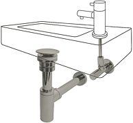 AANSLUITSET HANDENWASSER INOX Z.OVERLOOP