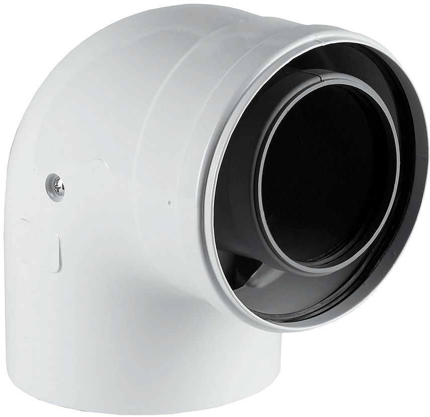 UNIFLOW CONC.BOCHT 80/125MM 90° ALU/PP