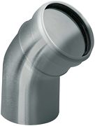 UNIFLOW BOCHT 80MM 45° INOX