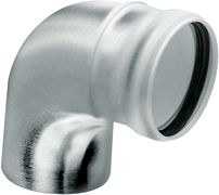 UNIFLOW BOCHT 80MM 90° INOX