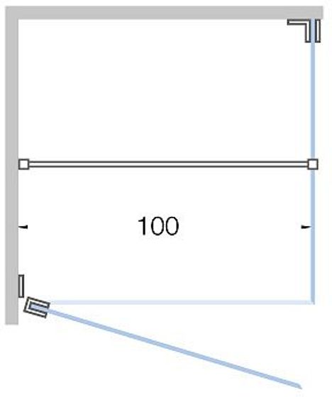 DD+ZIJP.HOEK CLOSE T.100CM H200 M.ZW-HLD