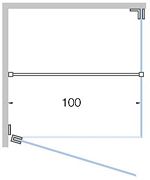 DRAAIDEUR+ ZIJPANEEL HOEK CLOSE <100CM