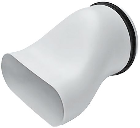 HORIZONTAAL AANSLUITSTUK D125 OVAAL DUCO