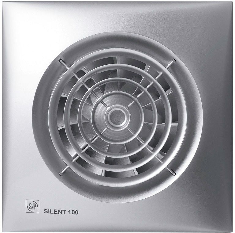 BADK.VENT.SILENT-100 CZ SILVER 12V S&P