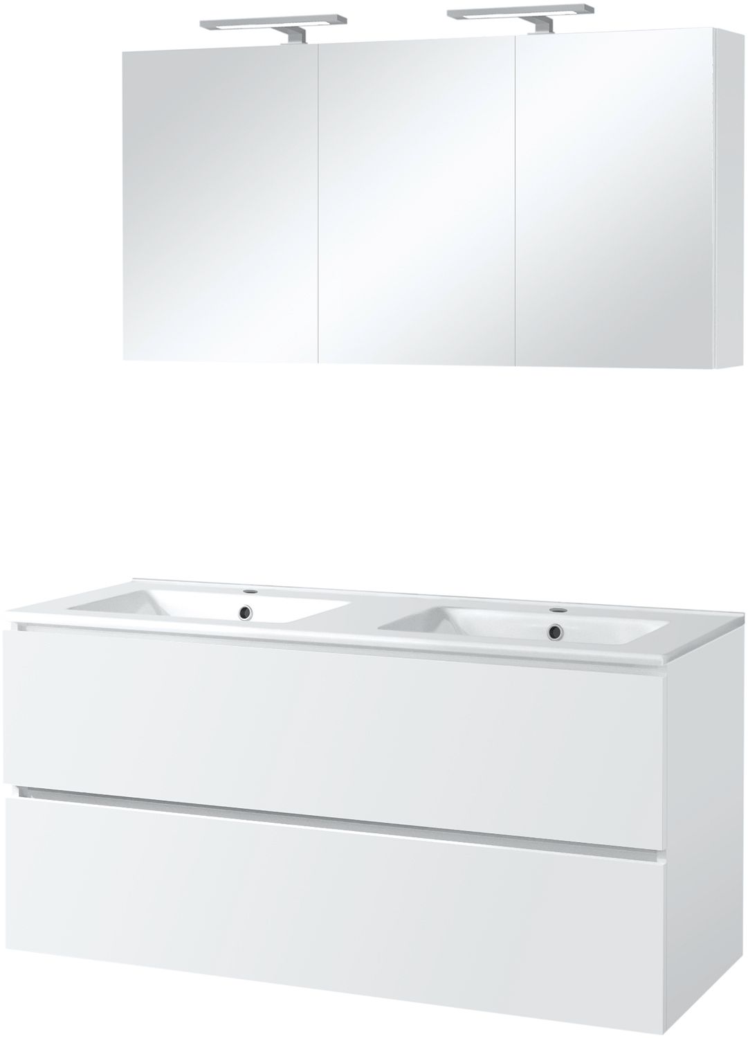 MEUBEL ICE DUO SPGLK.+VERL.120CM WIT GL.