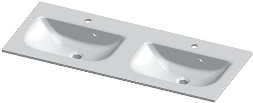 TABLET FORM/ALANO 120CM 2 LAVABO KM WIT