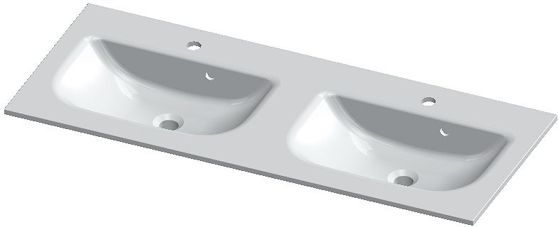 TABLET FORM/ALANO 120CM 2 LAVABO KM WIT
